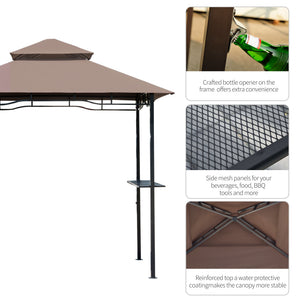 Barbecue gazebo with two-tiered canopy, cafe