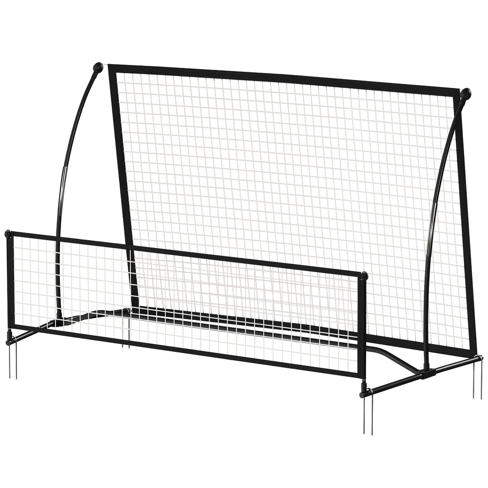 2-in-1 Portable Rebounder Net for Soccer & Baseball, Double-Sided, Foldable with Carry Bag.