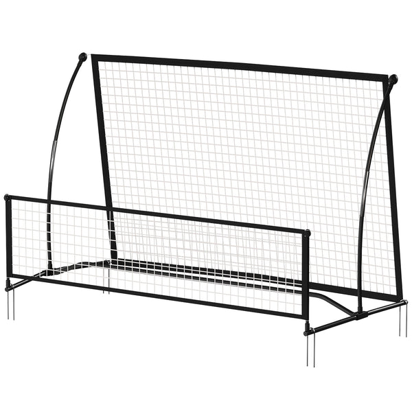 2-in-1 Portable Rebounder Net for Soccer & Baseball, Double-Sided, Foldable with Carry Bag.