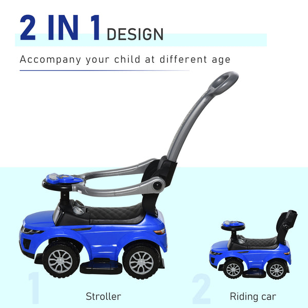 2-in-1 Toddler Push Car, Blue