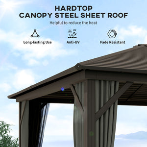 Luxury Aluminum Hardtop Gazebo with Metal Roof and Garden Sun Shelter
