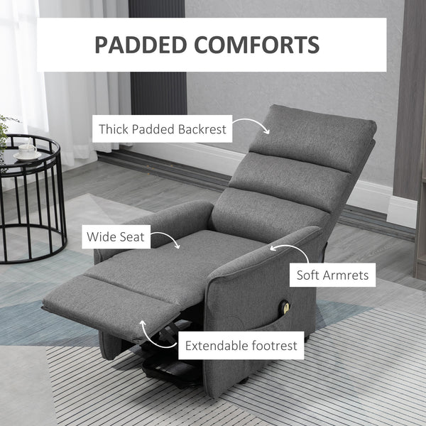 Electric Recliner Lift Chair for Seniors with Remote Control, Dark Grey