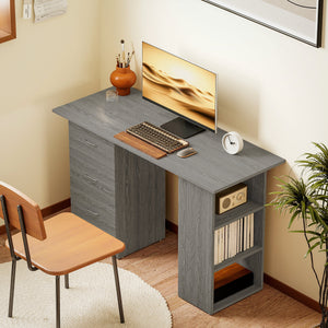 Desk with 3 drawers, grey