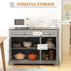 Modern buffet with 2 drawers and adjustable shelves, ideal for the dining room, gray.