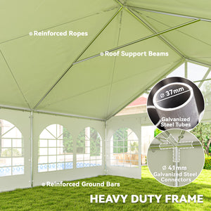 20' x 20' Heavy Duty Party Tent with Removable Window Sidewalls and Carry Bags
