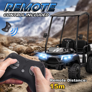 24V Electric Car with Remote Control, 4-Wheel Spring Suspension, Black