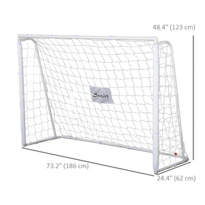 Soccer goal (m) with metal frame, PE net, white