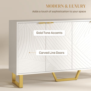 Sideboard with adjustable shelves, white