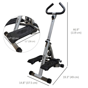 Adjustable height stepper with LCD display, black