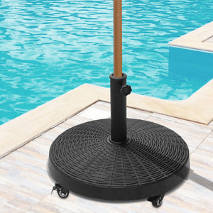 Round resin parasol base, black 