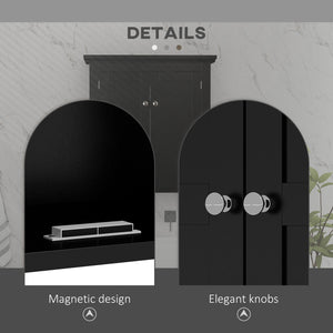 Bathroom cabinet with adjustable shelves, black