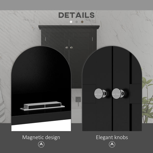 Bathroom cabinet with adjustable shelves, black