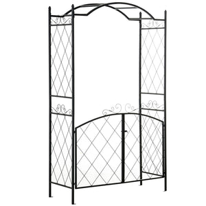 Metal garden arch with gate