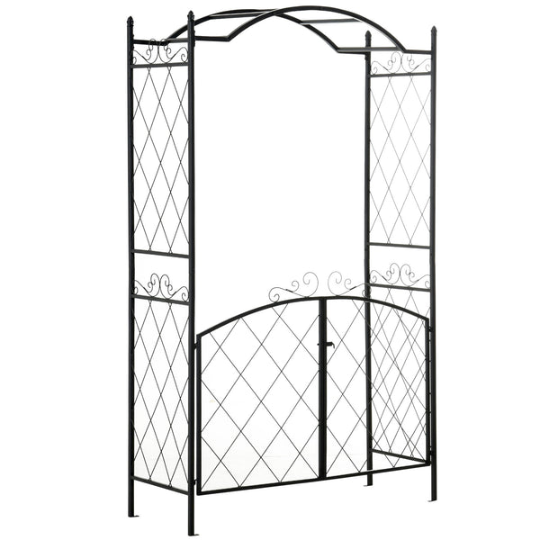 Metal garden arch with gate