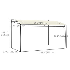 Pergola 10 x 13 with UV30+ protective fabric and steel frame, cream white