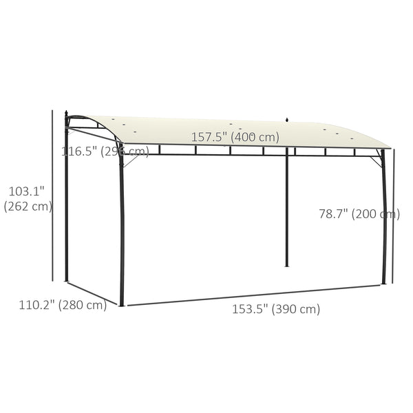 Pergola 10 x 13 with UV30+ protective fabric and steel frame, cream white