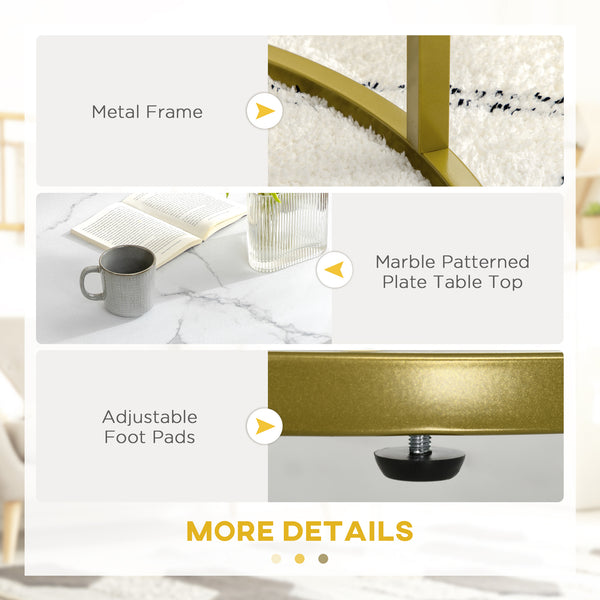 Set of 2 round nesting tables, imitation white marble