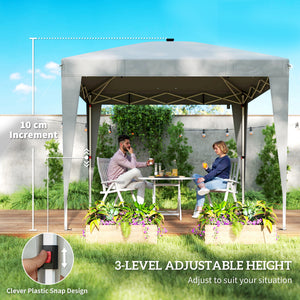10 x 10 Pop-Up Canopy with Center Light, UPF 50+ Protection, Remote Control, Light Gray