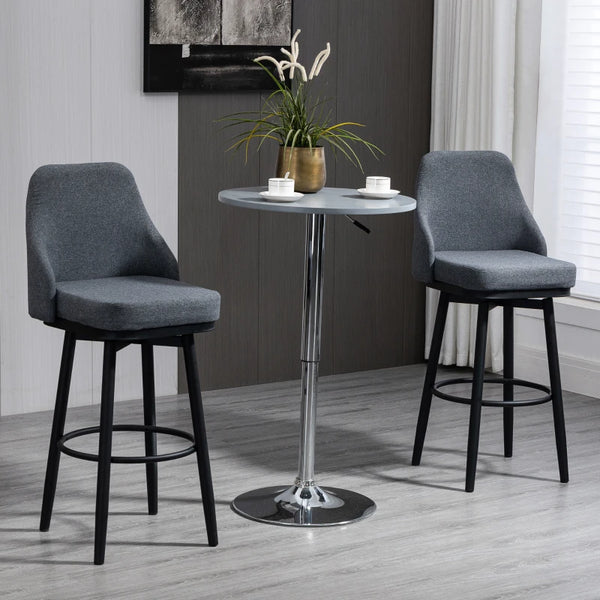 Set of 2 bar stools, anthracite grey