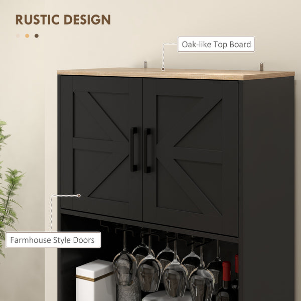 Pantry with wine glass storage, black