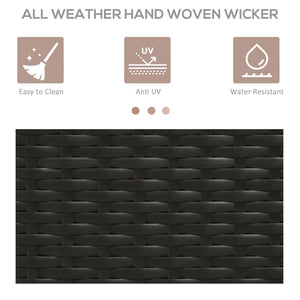 Outdoor rattan towel rack, dark brown