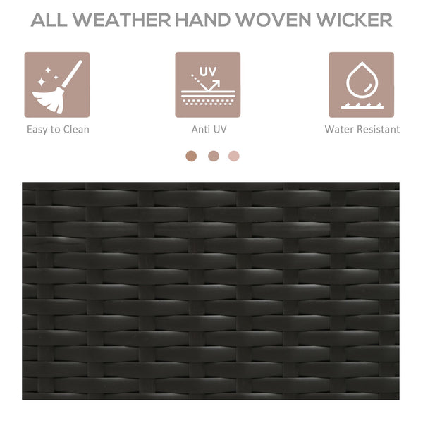 Outdoor rattan towel rack, dark brown