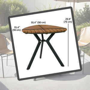 Patio Table with Steel Legs for Garden Backyard Teak