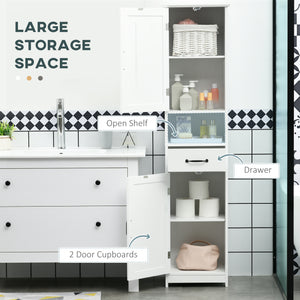 Modern 3-piece bathroom furniture set with drawers and shelves, white