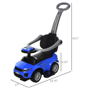 2-in-1 Toddler Push Car, Blue