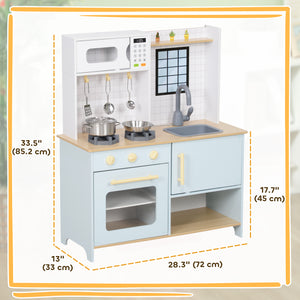 Kids Play Kitchen with Blue Kitchen Accessories