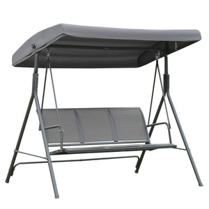 3-seater swing with adjustable canopy, grey