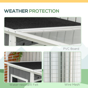 Wooden cat enclosure with weatherproof PVC roof