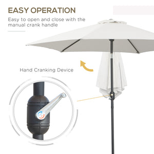 8.5-foot round aluminum patio umbrella, cream white