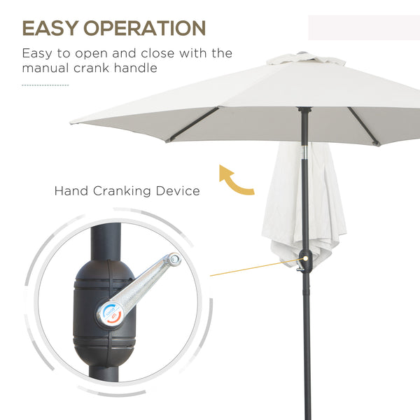 8.5-foot round aluminum patio umbrella, cream white