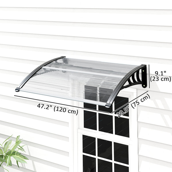 3.9 x 2.5 ft patio door awning