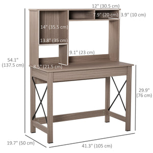 Computer desk with storage, brown