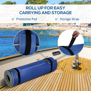 Roll-up floating mat, blue