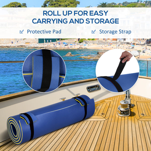 Roll-up floating mat, blue
