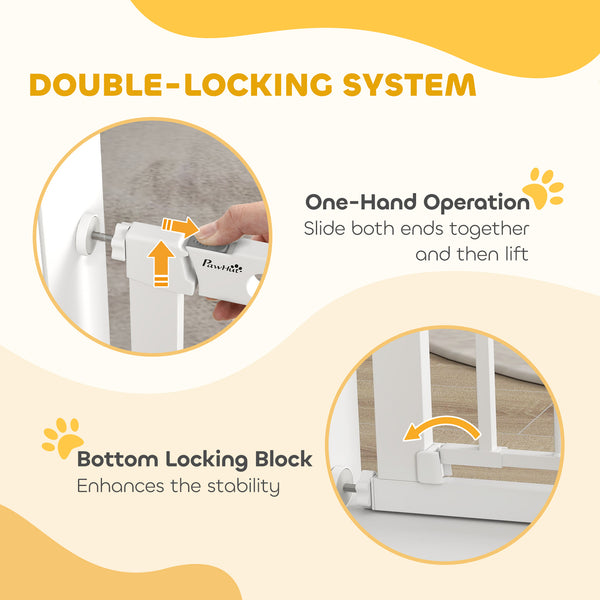 89cm High Pressure Mount Dog Safety Gate for Stairs, White