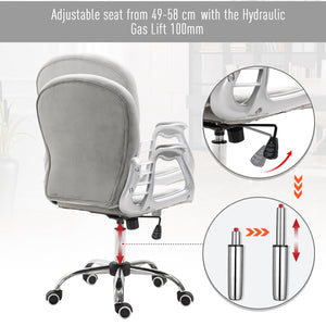 Office chair with padded seat and tufted backrest, grey