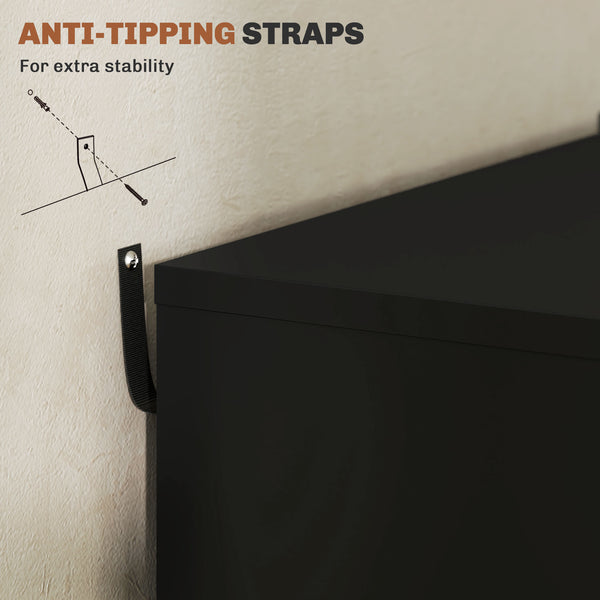 7-Drawer Vertical Filing Cabinet for Home Office, 47 x 39 x 90 cm, Rustic Brown