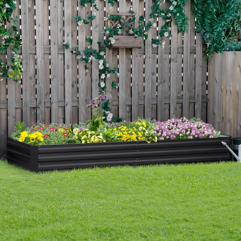 Galvanized raised planter, grey