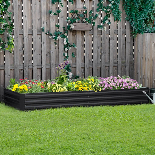 Galvanized raised planter, grey