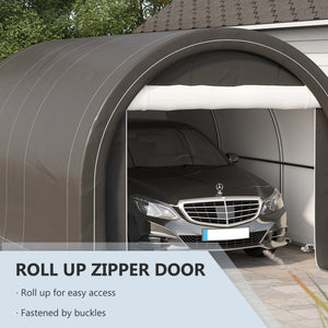 Heavy-duty 10 x 16 carport with zippered door