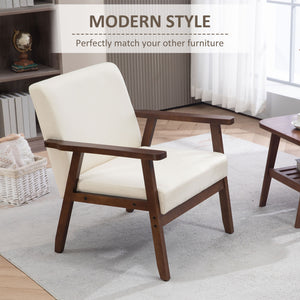 Modern accent chairs with upholstered seat, cream white