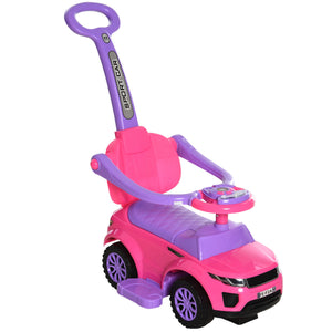 2 in 1 push car for children, pink