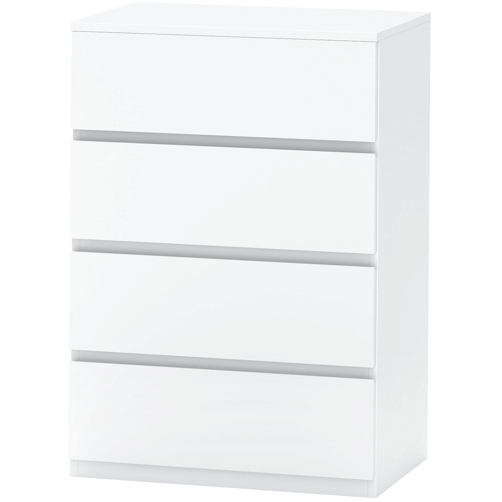 4-drawer chest of drawers, freestanding storage unit, white