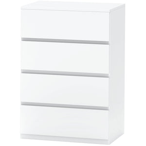 4-drawer chest of drawers, freestanding storage unit, white