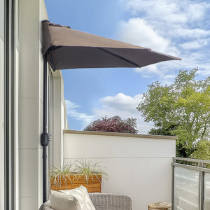 9-foot half-round parasol, coffee color 