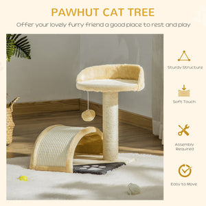 43cm Cat Tree with Hanging Toy, Beige 